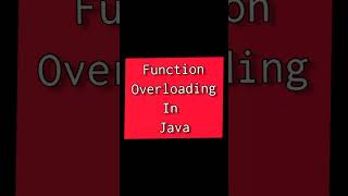 function overloading in java