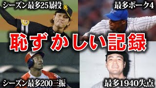 【悲報】プロ野球史に不名誉な記録を刻んでしまった男たち