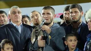 Встреча  Хабиба Нурмагомедова на Анжи Арене Махачкала UFC 229 Khabib vs McGregor