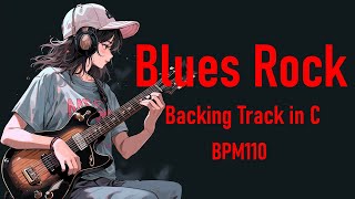 Medium Blues Rock backing track in C BPM110