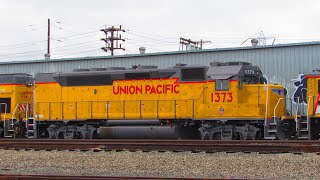 5/26/19 UP 1373, a former GP40P-2, sitting at UP's Spence St. Los Angeles yard and more trains