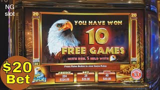 🌟Hihg Limit Slot Play🌟 Eagle Bucks Slot Machine Bonus Won $20 Bet 🌟🌟 LIVE SLOT PLAY🎰🎰
