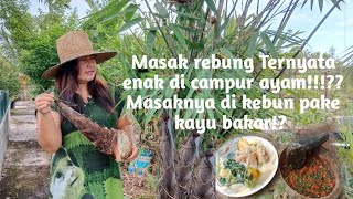 #panen rebung dikebun gambut rumahku Kalimantan #resep Rebung santan ayam sedap #Garden #cooking