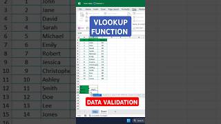 Vlookup function and data validation 👌 #excel #tips