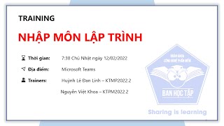 [BHTCNPM]TRAINING NHẬP MÔN LẬP TRÌNH-BUỔI-1 CUỐI KỲ 1 - NH 2022-2023