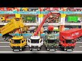 Metal Diecast Trucks Of Trailer Truck, Concrete Pump Truck, Military Truck, Container Truck