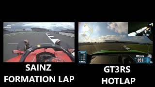 F1 Car On A Formation Lap vs Very Fast Road Car On A Hot Lap