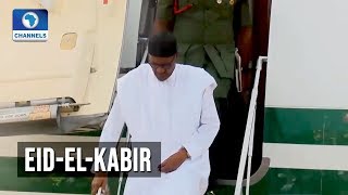 Buhari Arrives Daura For Sallah Celebration