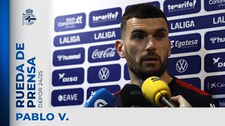 Rueda de prensa de Pablo Vázquez tras el CD Tenerife 0-0 RC Deportivo