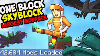One Block Skyblock but I download every single mod