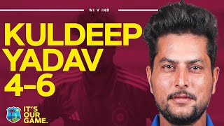 Wrist-Spin Bowling Spell | Kuldeep Yadav Takes 4-6 In The Caribbean | West Indies v India | 1st ODI