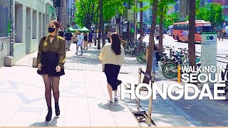 [4K 홍대] 홍대입구역 젊음의 거리 홍대 걷고싶은거리 산책 | A Walk in Hongdae Street, Seoul's Youth Street of Youth |🎧Stereo