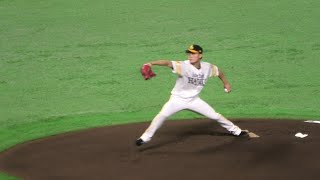 スロー映像)ソフトバンク 笠谷俊介 投球フォーム 2020.7.23