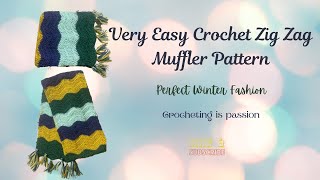 Very Easy Crochet Zig Zag Muffler Pattern