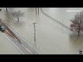 see aerial view of obion county flash flooding town of rives underwater in tennessee