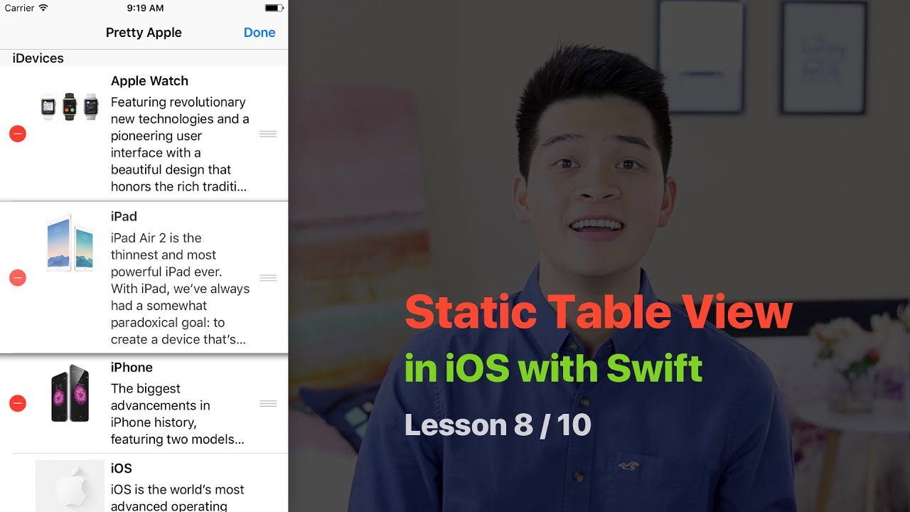 Uitableview Pt 8 10 Create Static Uitableview And Uitableviewcontroller