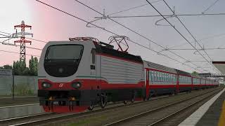 Open Rails - Frecciabianca con E402b in transito alla stazione di Giovinazzo