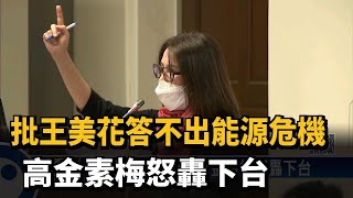 批王美花答不出能源危機　高金素梅怒轟下台－民視新聞