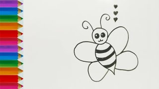 how to draw honey bee |honey bee easy drawing for kids step by step