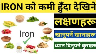 आईरन को कमी हुँदा देखिने लक्षणहरू,Symptoms of iron deficiency || Nepali Health Tips