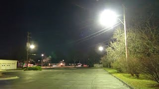 General Electric M1000s At Night In Parking Lot 1000W Mercury Vapor