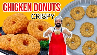 Crispy Chicken Donuts Recipe - Lunch Box Idea For Kids - Eid Special Chicken Donuts - BaBa Food RRC