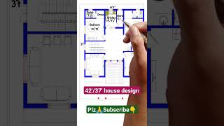 42 x 37 modern house Plan | 1550 sqft |  42 x 37 HOUSE DESIGN II 42 X 37 GHAR KA DESIGN II #shorts