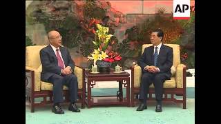 Chinese President Hu meets chairman of Taiwan's ruling party