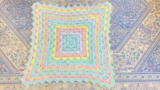 【かぎ針編み】シェルフラワー♡ブランケットの編み方【RINAMARU Crochet】