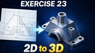 2D to 3D in CATIA V5 🔥 Solid Model Exercise 23 (Full Tutorial)