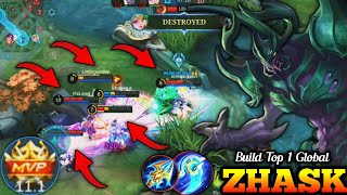 Zhask Long Distance Ultimate Damage !! Best Build  2025 (Try ) !! Build Top 1 Global Zhask~ MLBB