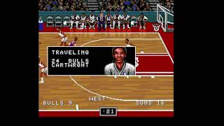 スーパーファミコン　NBAプロバスケットボール９４　ブルズVSサンズの実況です