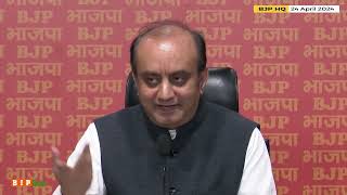 Press Conference by Dr Sudhanshu Trivedi at party headquarters in New Delhi.