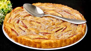 🍎🍏Der berühmte Apfelkuchen mit 4 Esslöffeln, der auf der Zunge zergeht! Lecker und einfach!