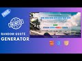 How To Make Random Quote Generator Responsive Website Using HTML CSS JavaScript.