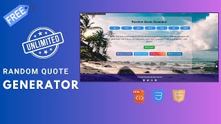 How To Make Random Quote Generator Responsive Website Using HTML CSS JavaScript.