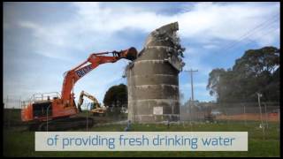 Demolishing of the old Newborough water tower