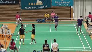 2016年IH バドミントン 男子 ダブルス 2回戦 高尾直佑樹・高橋慶（東大阪大柏原）vs 有村康希・上入佐忠敬（鹿児島工業）