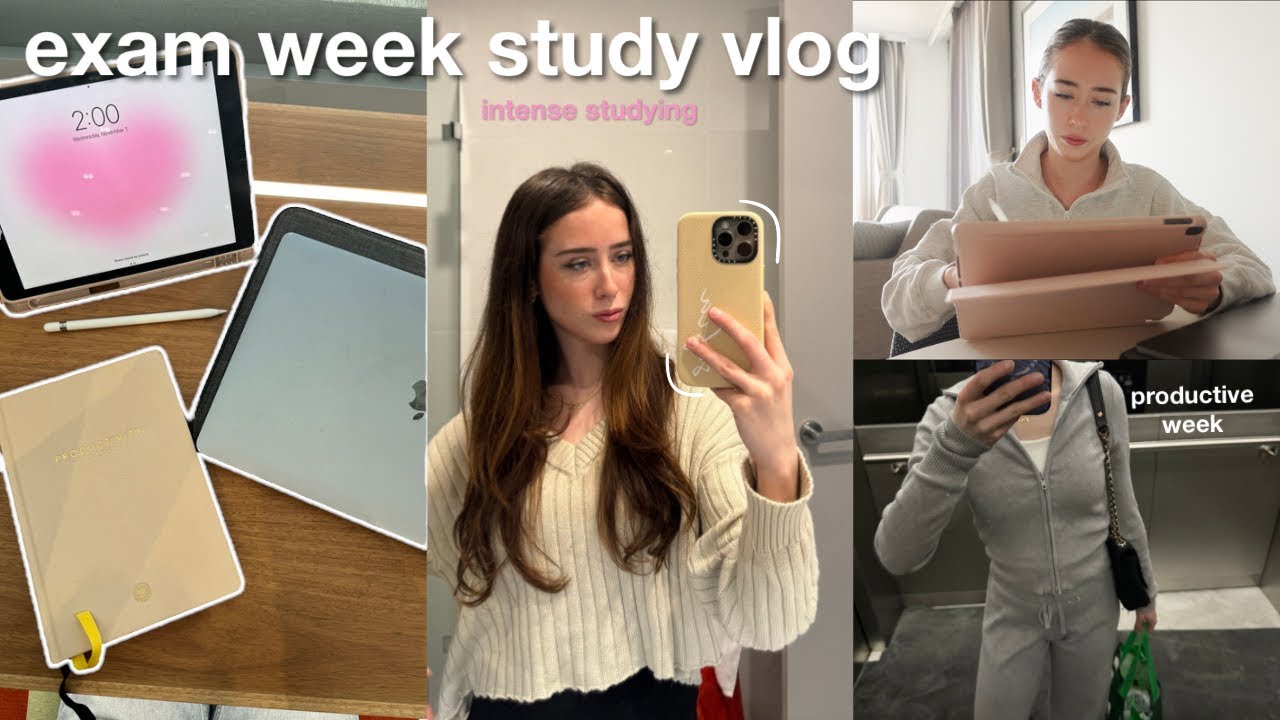 Study Vlog | A Productive Exam Week In My Life, Intense Studying, Beach ...