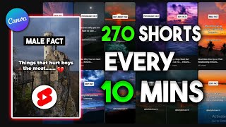 How I Made 270 YouTube Shorts in Just 10 MINUTES for a Faceless YouTube Channel.