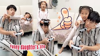 My Daughter Is Playing A Game, Why Is It So Annoying?#funnydaughter#cutebaby#comedy