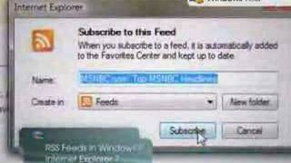 Microsoft Internet Explorer 7 Tip - RSS Feeds