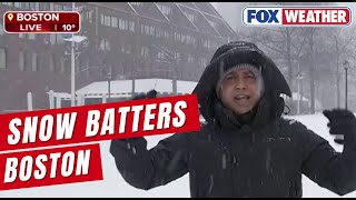 Snow Batters Boston As Massive Storm Slams Northeast