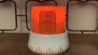 BATH AND BODY WORKS PUMPKIN VANILLA CREME CANDLE REVIEW‼️🎃