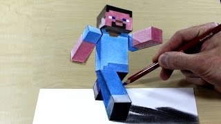 3d painting Minecraft   visual illusion