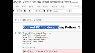 Day 162 : Convert PDF to docx using Python