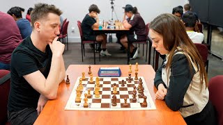 GM Oleksandr Bortnyk vs WGM Dina Belenkaya!