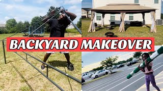 ULTIMATE BACKYARD MAKEOVER | WE BUILT A DOUBLE ROOF PATIO GAZEBO| DIY PATIO | RENTER FRIENDLY| COBIZ