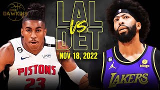 Los Angeles Lakers vs Detroit Pistons Full Game Highlights | Nov 18, 2022 | FreeDawkins