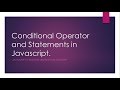 Javascript tutorial ep 04: Javascript conditional operator and if-if else statement 2108